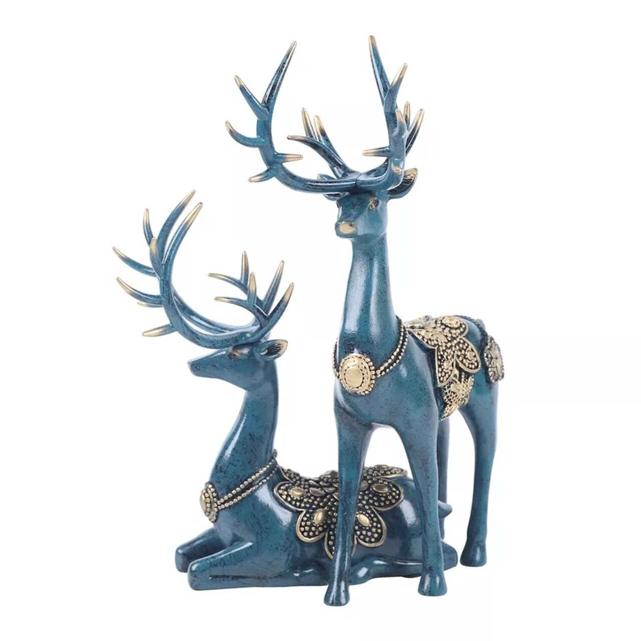 Large Deer Resin Statue Figurine Sculpture Tabletop Home Office Art Decoration